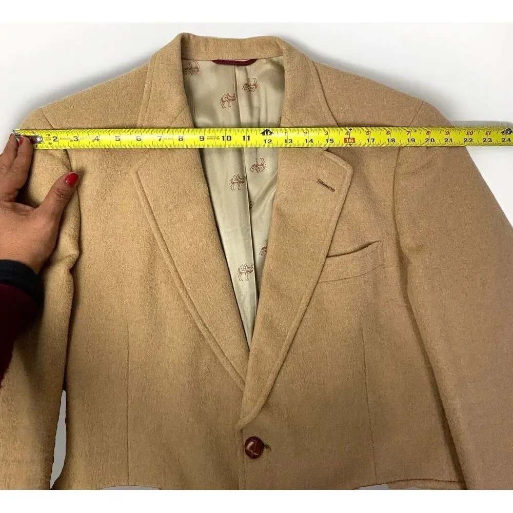 VTG Jos A Bank Executive 100% Camel Hair‎ Blazer Sport Coat Classic Mens 42R EUC